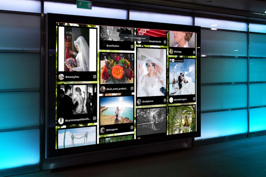 social media wedding wall